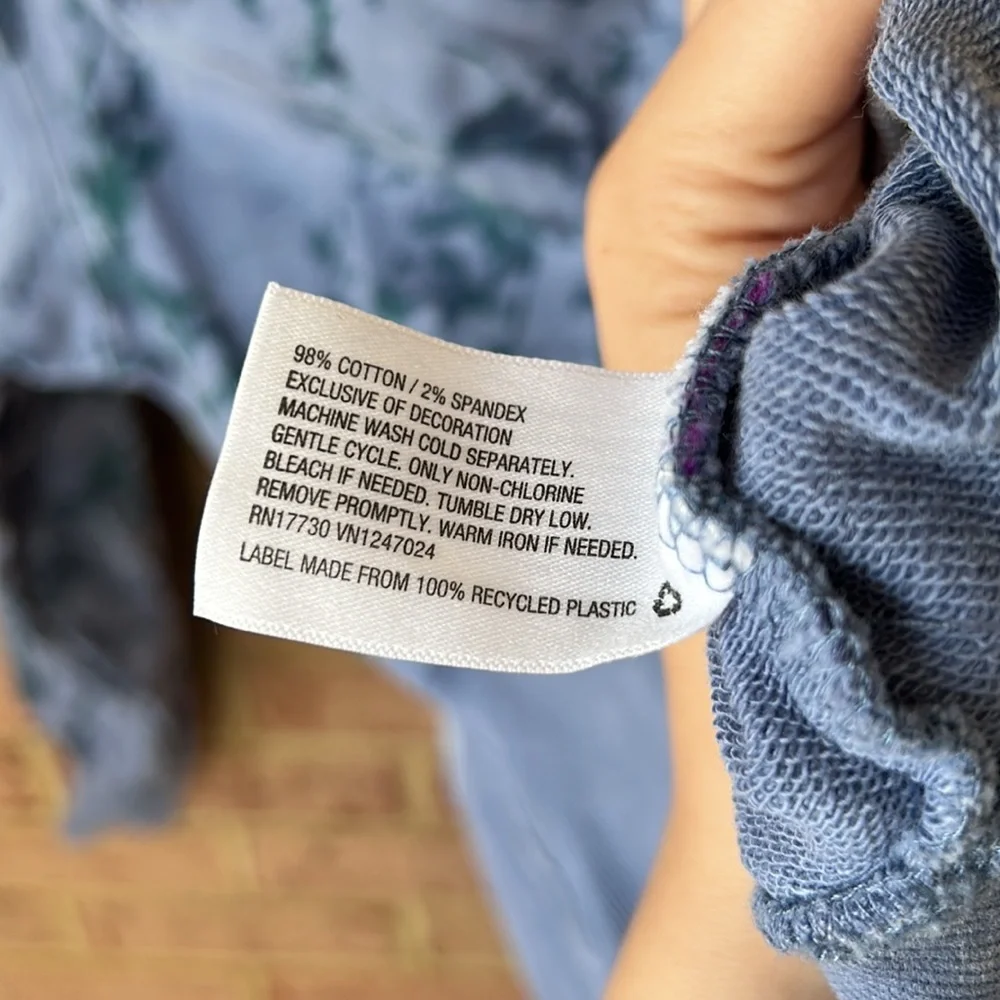 JoyLab Blue Tie Dye Crewneck Sweatshirt - Picture 7 of 8